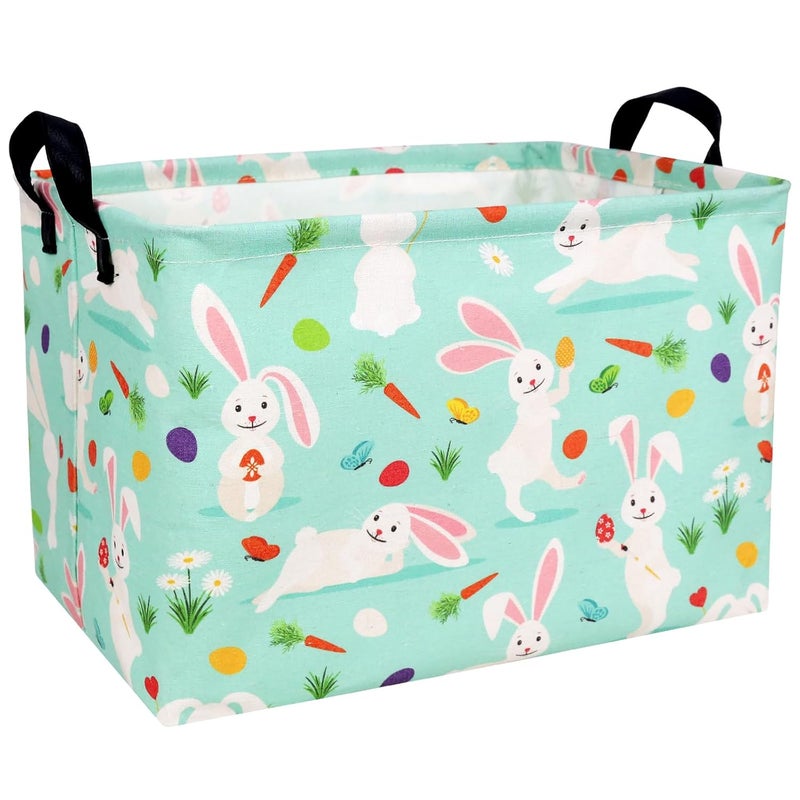 SETAMA Large Empty Easter Basket for Kid Fabric Personalized Bunny Eggs Easter Gift Basket for Boy and Girl (Rabbit Magician Easter Egg) - Image 1